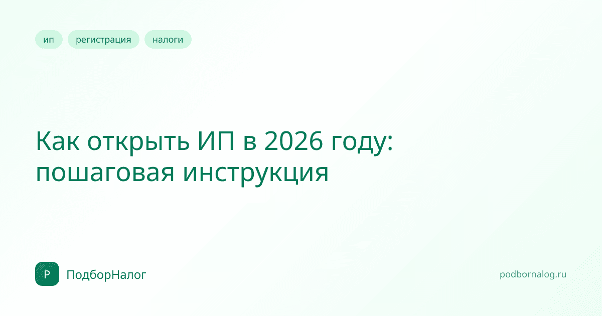 Как открыть ИП в 2026 году: пошаговая инструкция