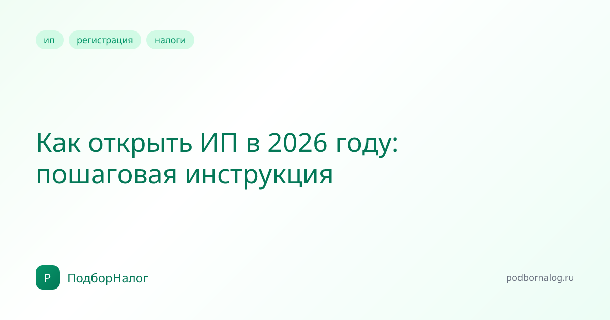 Как открыть ИП в 2026 году: пошаговая инструкция